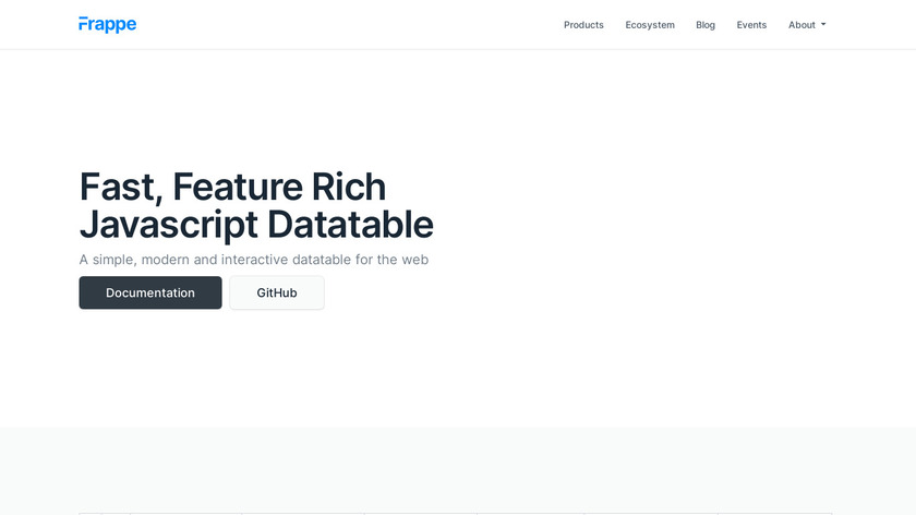 Frappe DataTable Landing Page
