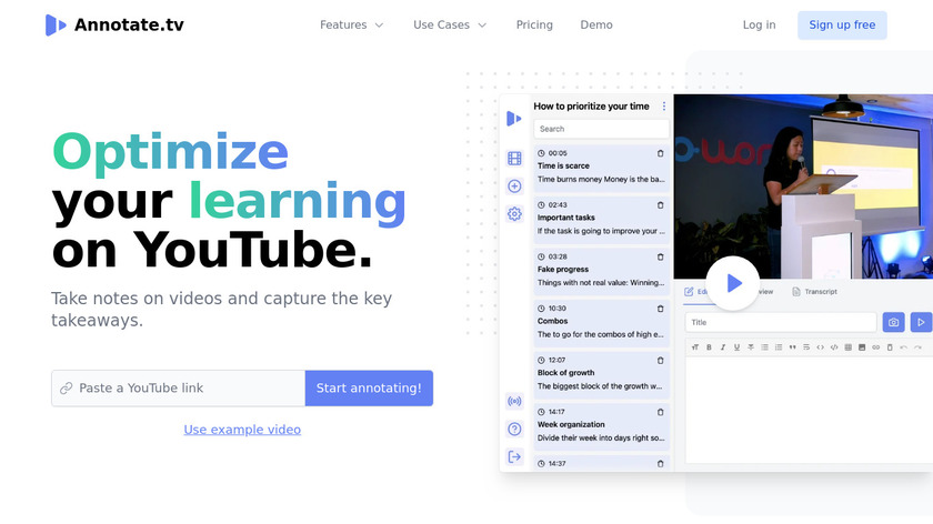 Annotate.tv Landing Page