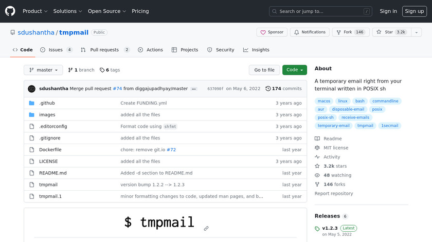 tmpmail Landing Page