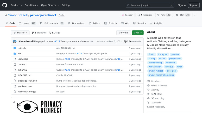 Privacy Redirect Landing Page