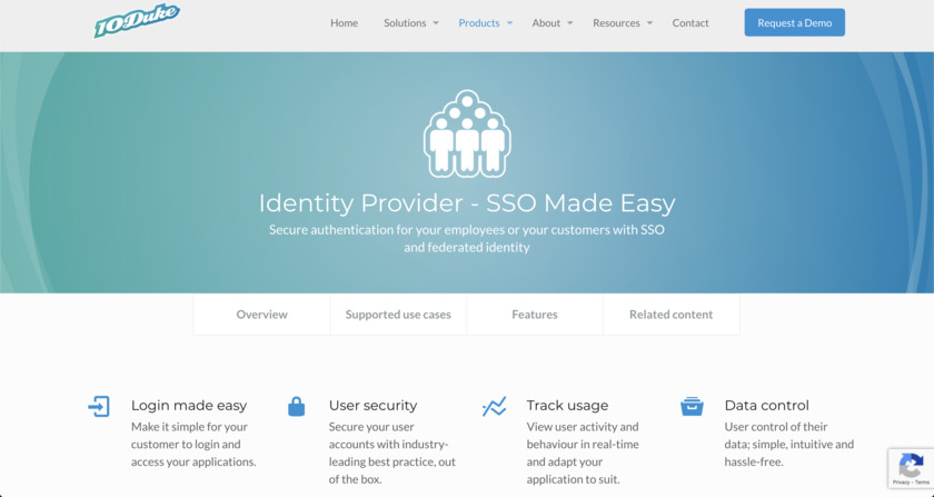 10Duke Identity Provider Landing Page