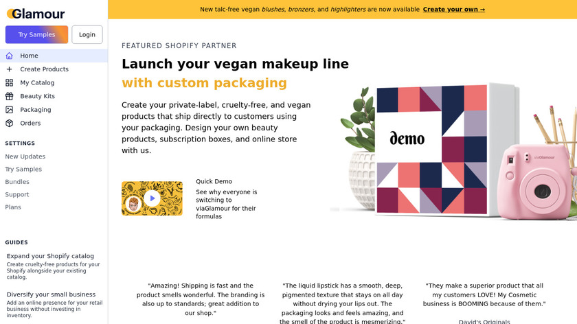 viaGlamour Landing Page