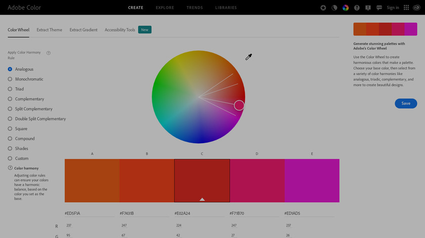 Adobe Color CC Landing Page