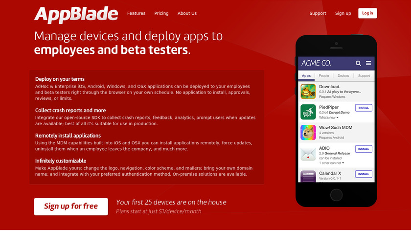 AppBlade Landing Page