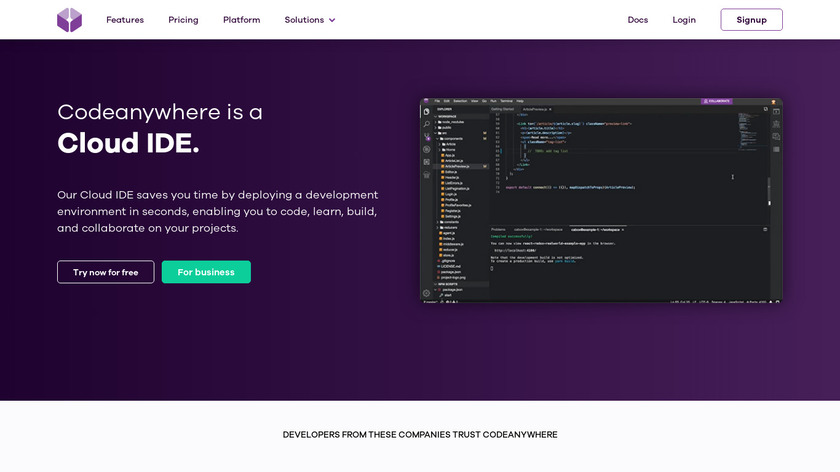 Codeanywhere Landing Page