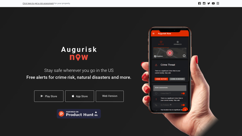 Augurisk Now Landing Page
