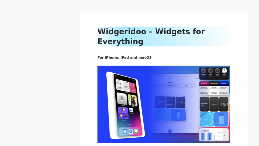 Widgeridoo Landing Page