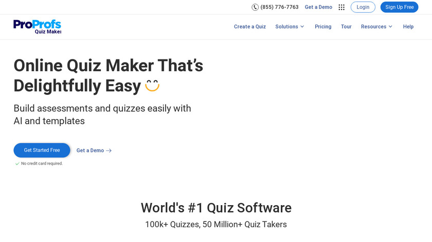Proprofs Quiz Maker Landing Page