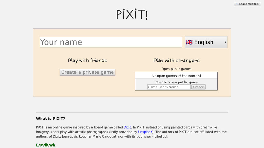 Pixit Landing Page
