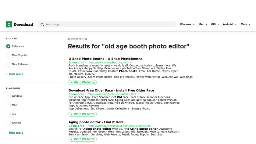 Old Age Booth Photo Editor Landing Page