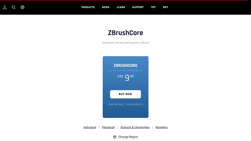 Zbrush Core Mini Landing Page