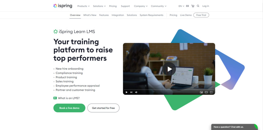 iSpring Learn Landing Page