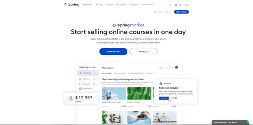 iSpring Market Landing Page