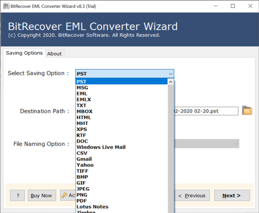 BitRecover EML Converter Landing Page