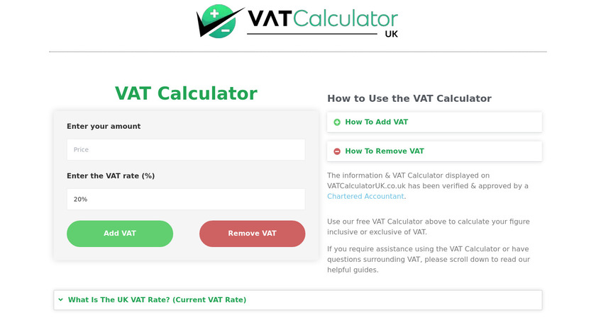 VATCalculatorUK.co.uk Landing Page