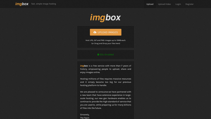 imgbox Landing Page