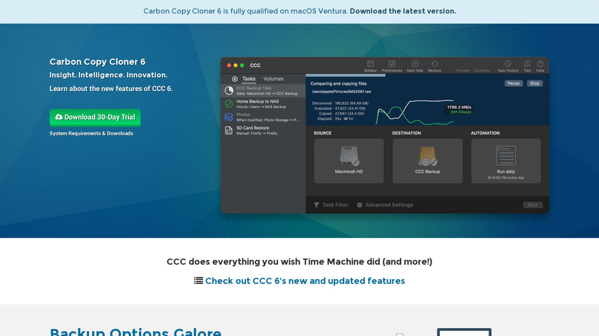 Carbon Copy Cloner Landing Page