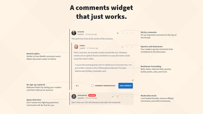 Commento Landing Page