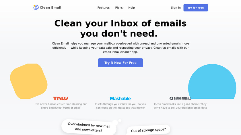 Clean Email Landing Page