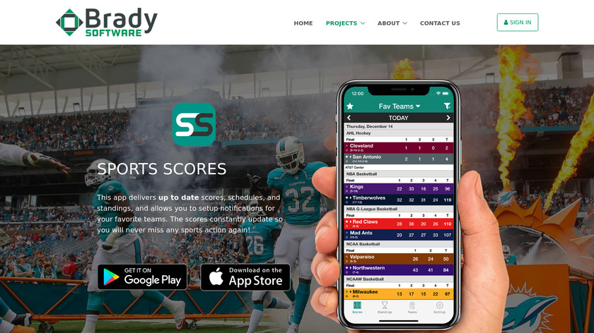 Sports Scores Landing Page