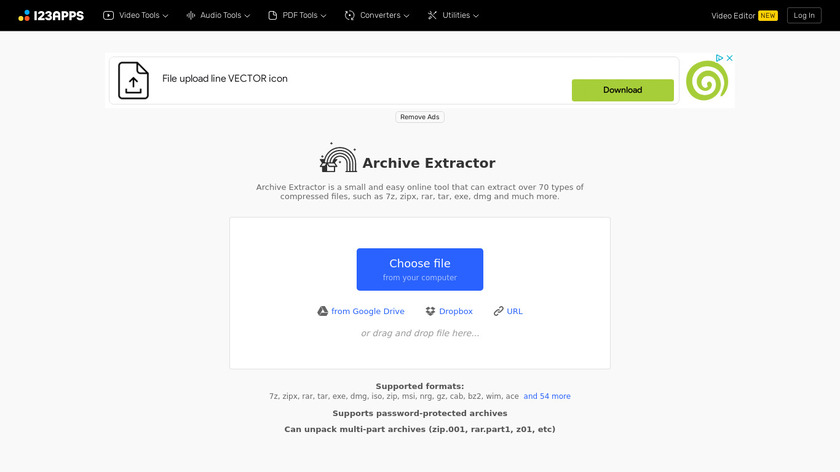 Archive Extractor Landing Page