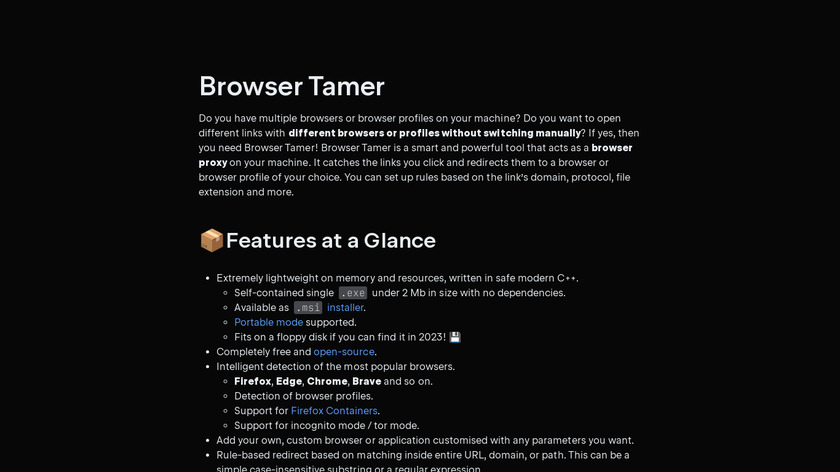 Browser Tamer Landing Page