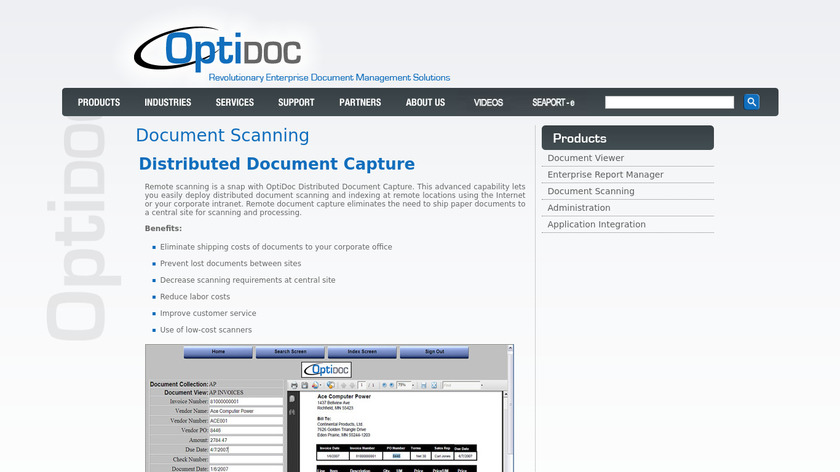 Optidoc Document Scanning Landing Page