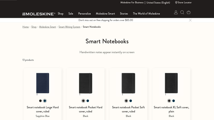 Moleskine Smart Notebook Landing Page