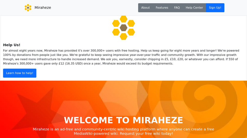 Miraheze Landing Page