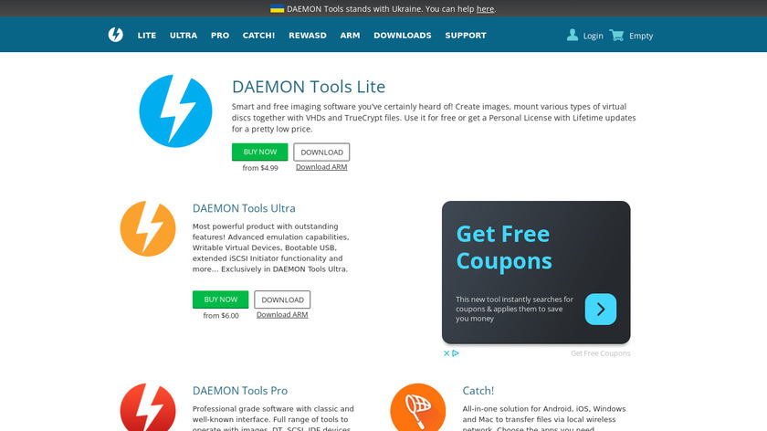 DAEMON Tools Landing Page