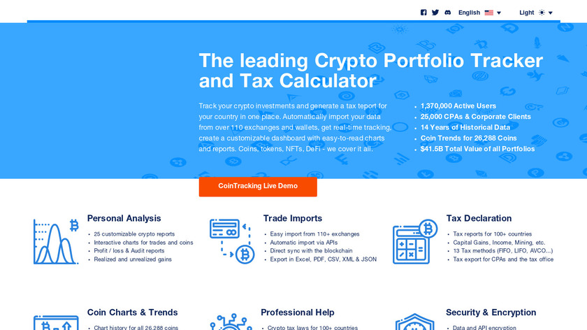 CoinTracking Landing Page