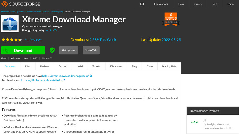 Xtreme Download Manager Landing Page