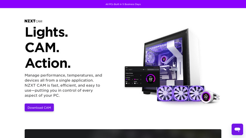NZXT CAM Landing Page