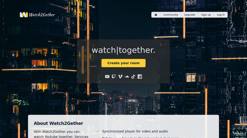 Watch2Gether Landing Page