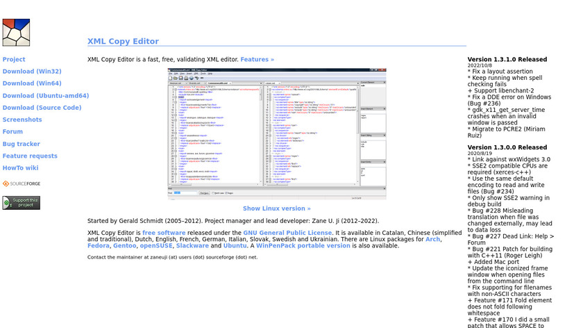 XML Copy Editor Landing Page
