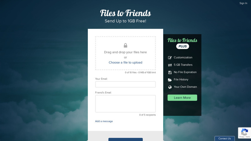 Files to Friends Landing Page