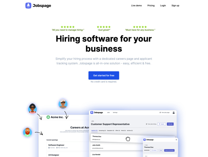 Jobspage.co Landing Page