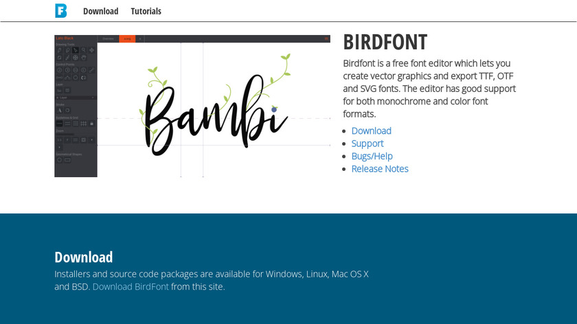 BirdFont Landing Page