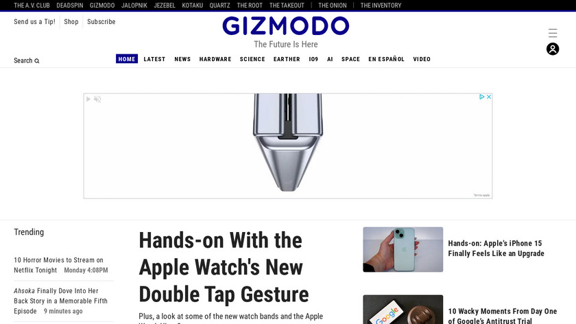 Gizmodo Landing Page