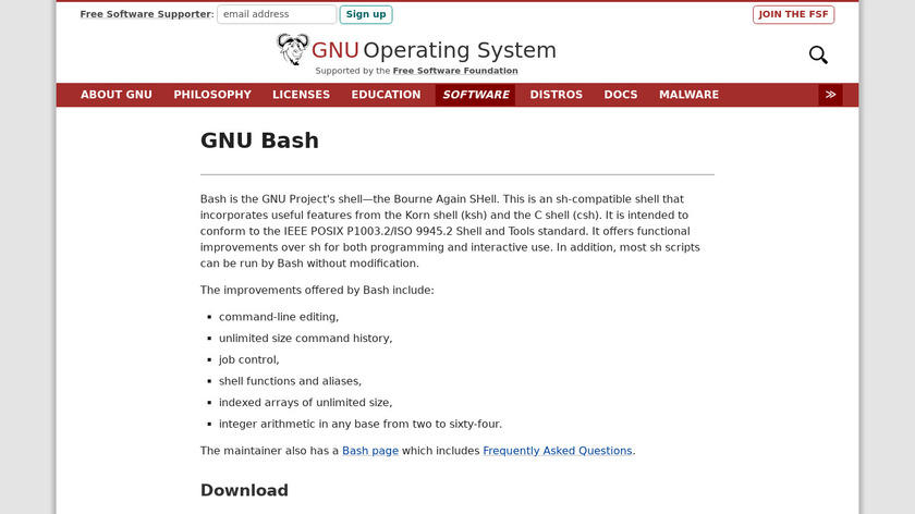 GNU Bourne Again SHell Landing Page