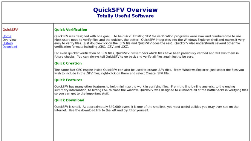 QuickSFV Landing Page