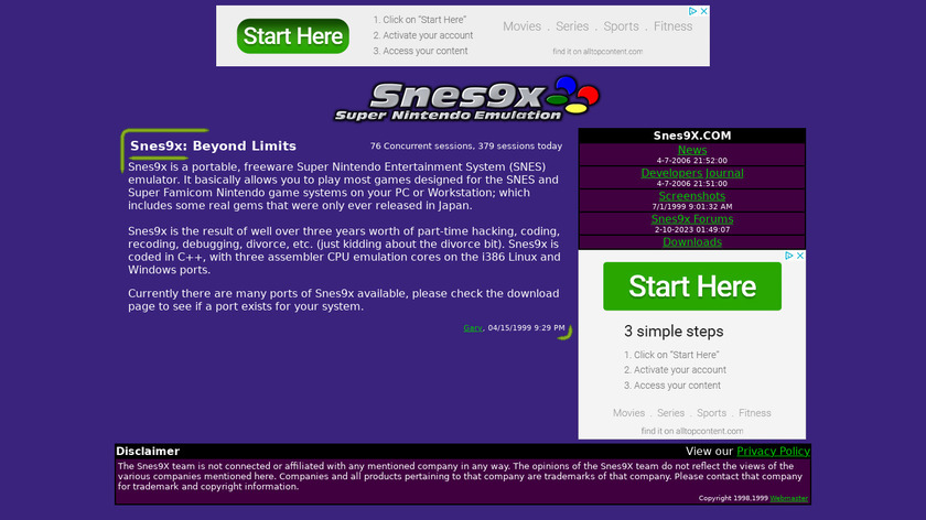 Snes9x Landing Page