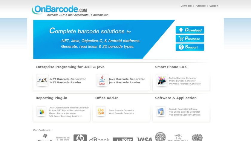 OnBarcode Barcode Generator Landing Page