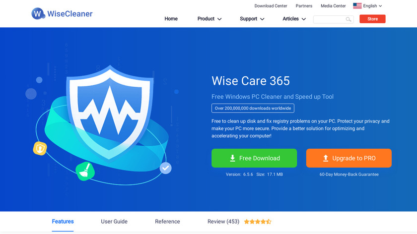 Wise Care 365 Landing Page