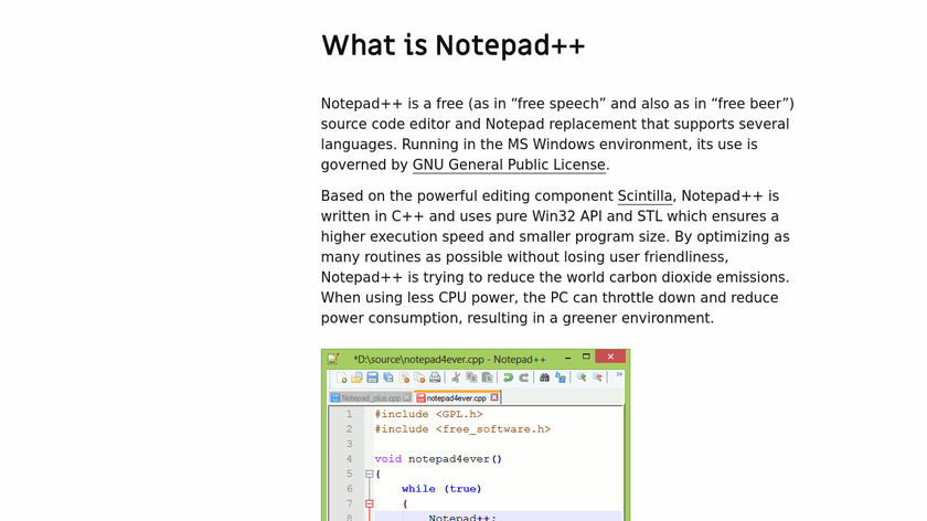 Notepad++ Landing Page