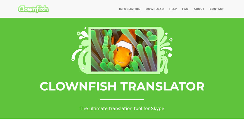 Clownfish for Skype Landing Page