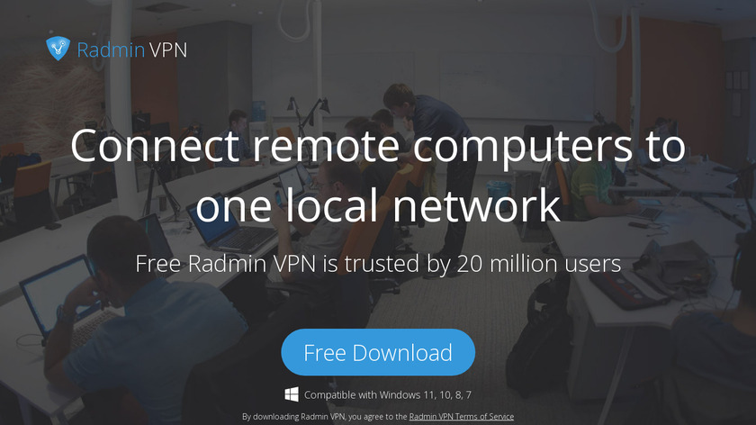 Pagina di landing Radmin VPN