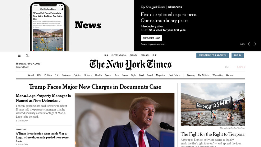 The New York Times Landing Page
