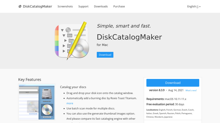 DiskCatalogMaker Landing Page
