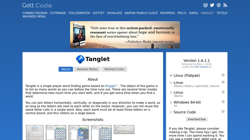 Tanglet Landing Page